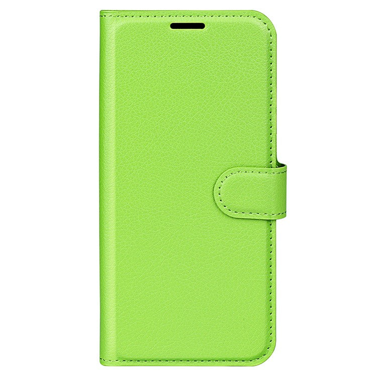 PU Leather Case for Honor 60, Litchi Texture Folding Stand Wallet Flip Cover with Magnetic Clasp - Green