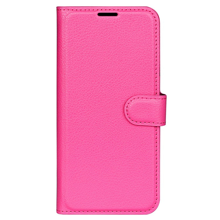 PU Leather Case for Honor 60, Litchi Texture Folding Stand Wallet Flip Cover with Magnetic Clasp - Rose