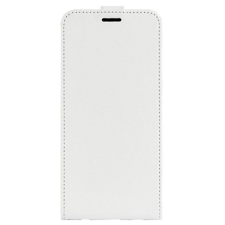 Vertical Flip Folio Phone Case for Honor 60, Crazy Horse Texture PU Leather Protective Cover Shell with Card Holder - White