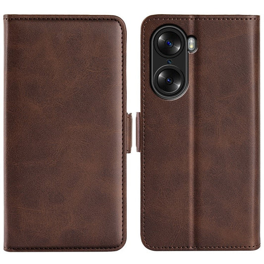 For Honor 60 Textured PU Leather Flip Wallet Case Stand Function Shockproof Protective Case Cover - Brown