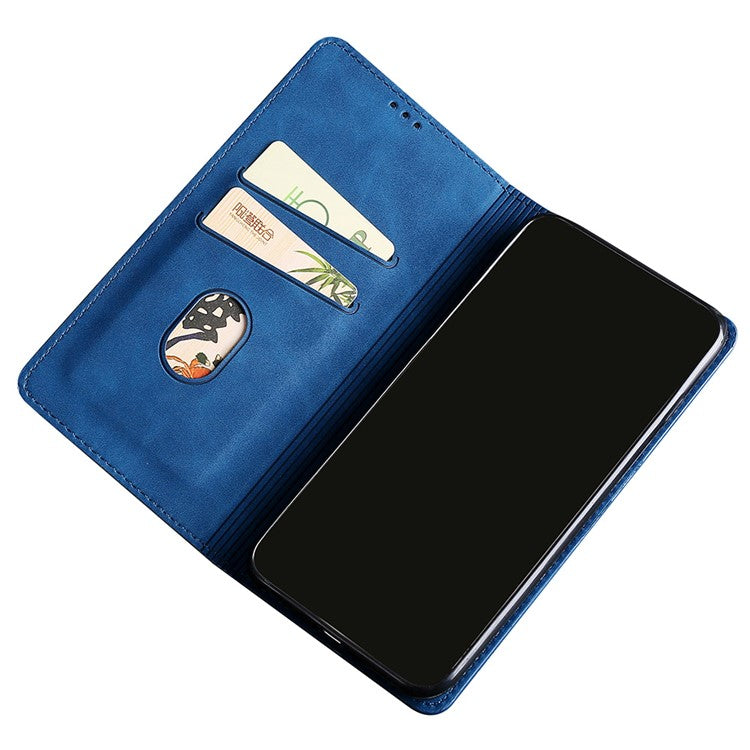 For Honor X30/X9 5G/Magic 4 Lite 5G Auto-absorbed Magnetic Shockproof Skin-touch Feeling Case PU Leather Stand Anti-scratch Mobile Phone Cover - Blue