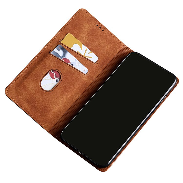 For Honor X30/X9 5G/Magic 4 Lite 5G Auto-absorbed Magnetic Shockproof Skin-touch Feeling Case PU Leather Stand Anti-scratch Mobile Phone Cover - Light Brown