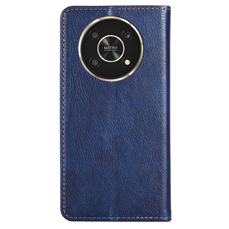 For Honor X30/X9 5G/Magic 4 Lite 5G Auto Magnetic Closed Anti-scratch Anti-fall Cover PU Leather + TPU Well-protected Wallet Stand Phone Shell Case - Blue
