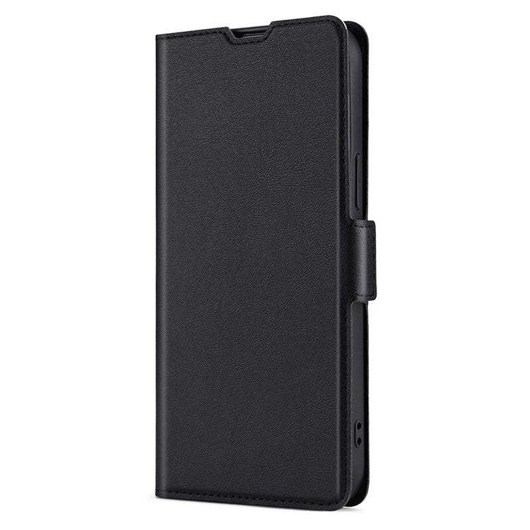 Ultra-thin Card Holder Leather Case for Honor X30/X9 5G/Magic 4 Lite 5G, Side Double Magnetic Clasp Stand Phone Cover - Black