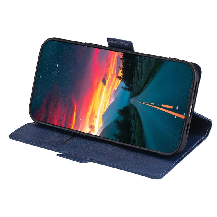Ultra-thin Card Holder Leather Case for Honor X30/X9 5G/Magic 4 Lite 5G, Side Double Magnetic Clasp Stand Phone Cover - Blue