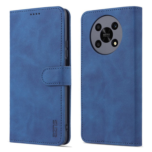 AZNS PU Leather Phone Case for Honor X30 / X9 5G / Magic 4 Lite 5G Supporting Stand Anti-dust Shockproof Phone Cover Wallet - Blue
