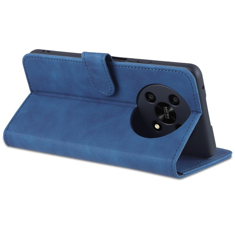 AZNS PU Leather Phone Case for Honor X30 / X9 5G / Magic 4 Lite 5G Supporting Stand Anti-dust Shockproof Phone Cover Wallet - Blue