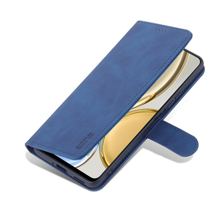 AZNS PU Leather Phone Case for Honor X30 / X9 5G / Magic 4 Lite 5G Supporting Stand Anti-dust Shockproof Phone Cover Wallet - Blue