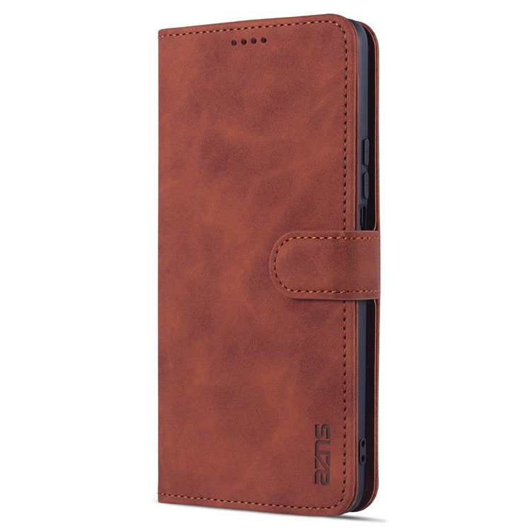 AZNS PU Leather Phone Case for Honor X30 / X9 5G / Magic 4 Lite 5G Supporting Stand Anti-dust Shockproof Phone Cover Wallet - Brown