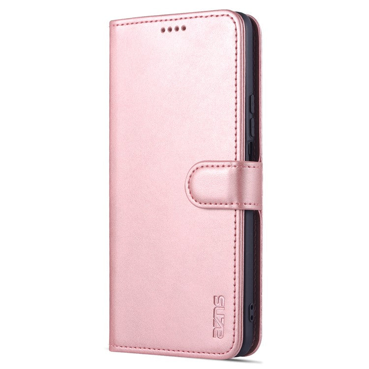 AZNS PU Leather Phone Case for Honor X30 / X9 5G / Magic 4 Lite 5G Supporting Stand Anti-dust Shockproof Phone Cover Wallet - Rose Gold