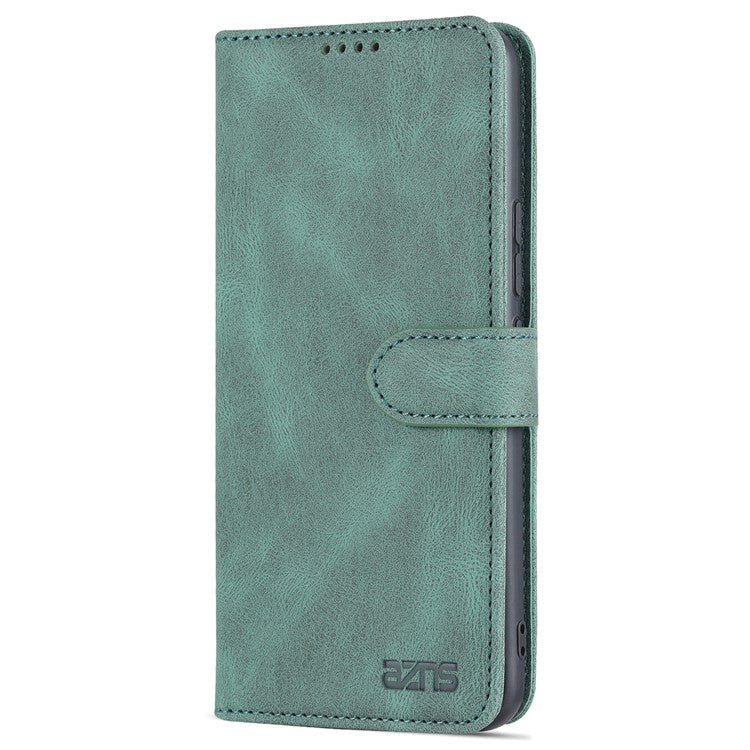 AZNS PU Leather Phone Cse for Honor 60 Wallet Folding Stand Magnetic Shockproof Flip Cover - Green