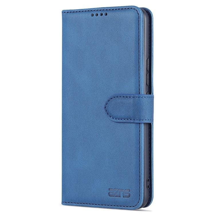 AZNS PU Leather Phone Cse for Honor 60 Wallet Folding Stand Magnetic Shockproof Flip Cover - Blue