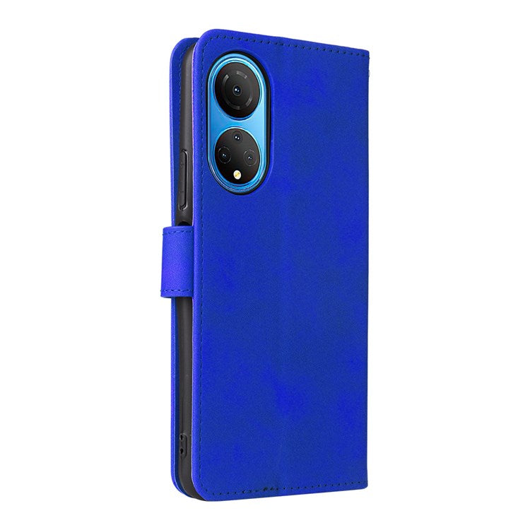 For Honor X7 Flip Wallet Phone Case Skin-Touch Feeling Leather Stand Function TPU Inner Shell Cover - Blue