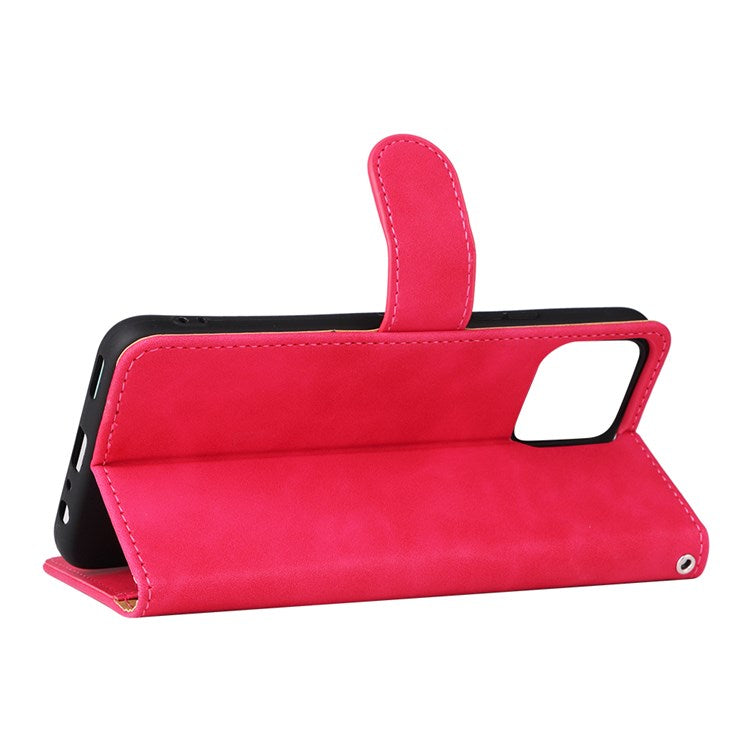 For Honor X8 4G Skin-Touch Feeling Wallet Phone Case Flip Folio PU Leather Folding Stand Cover - Rose