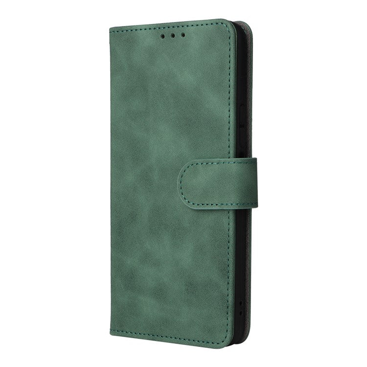 For Honor X8 4G Skin-Touch Feeling Wallet Phone Case Flip Folio PU Leather Folding Stand Cover - Green
