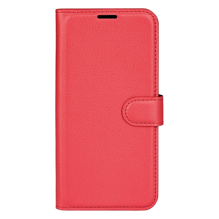 For Honor X8 4G Litchi Texture PU Leather Wallet Mobile Phone Case Stand Function Drop-proof Phone Cover - Red