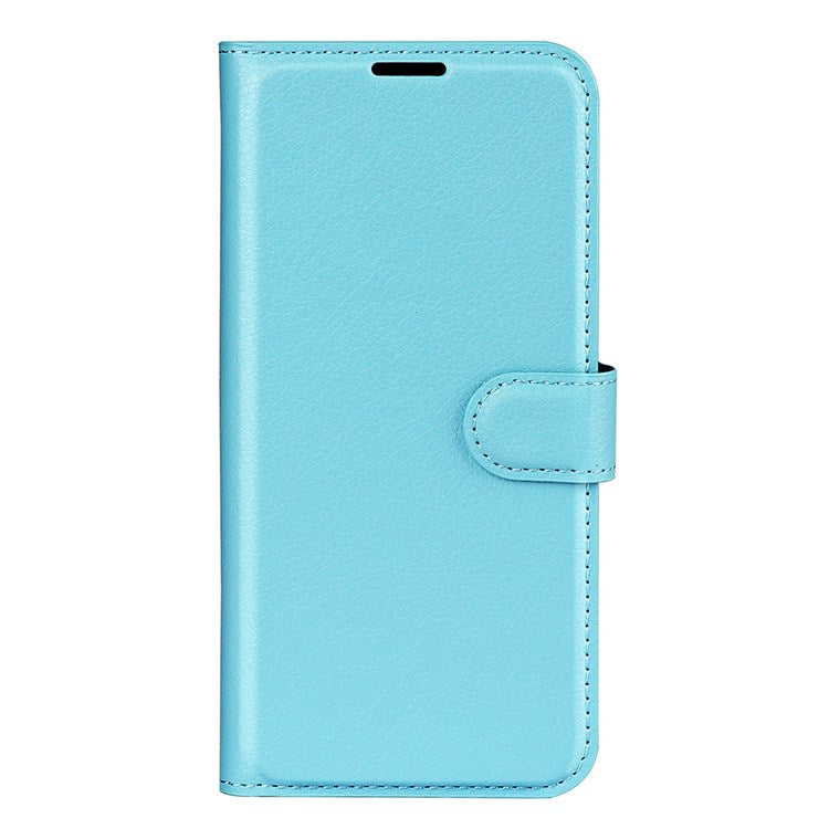For Honor X8 4G Litchi Texture PU Leather Wallet Mobile Phone Case Stand Function Drop-proof Phone Cover - Blue