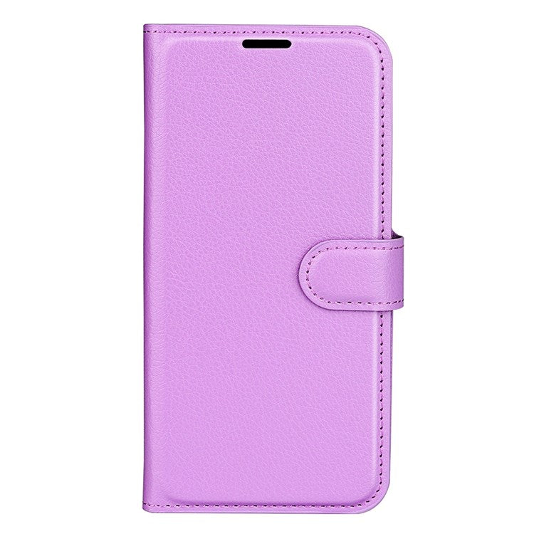 For Honor X8 4G Litchi Texture PU Leather Wallet Mobile Phone Case Stand Function Drop-proof Phone Cover - Purple