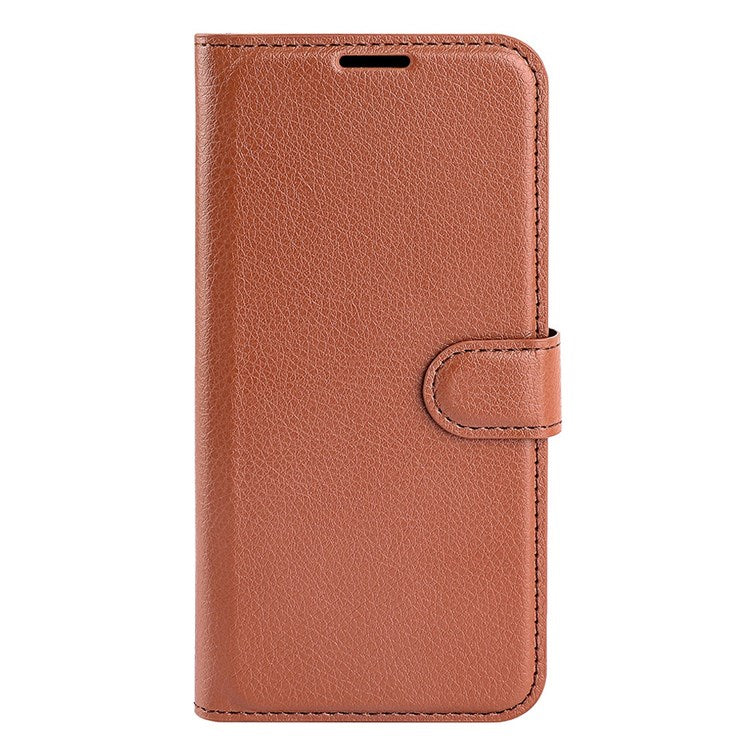For Honor X8 4G Litchi Texture PU Leather Wallet Mobile Phone Case Stand Function Drop-proof Phone Cover - Brown