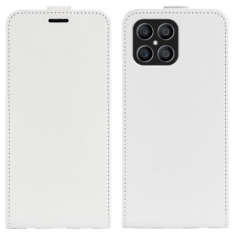 For Honor X8 4G Crazy Horse Texture Vertical Flip PU Leather Case Mobile Phone Shell with Card Holder - White