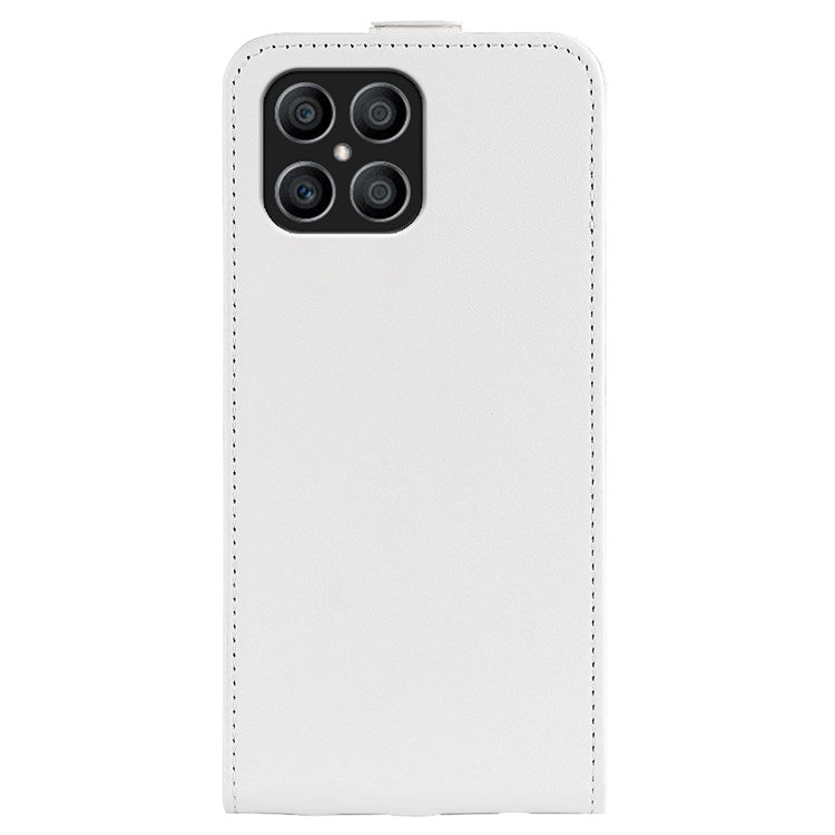 For Honor X8 4G Crazy Horse Texture Vertical Flip PU Leather Case Mobile Phone Shell with Card Holder - White