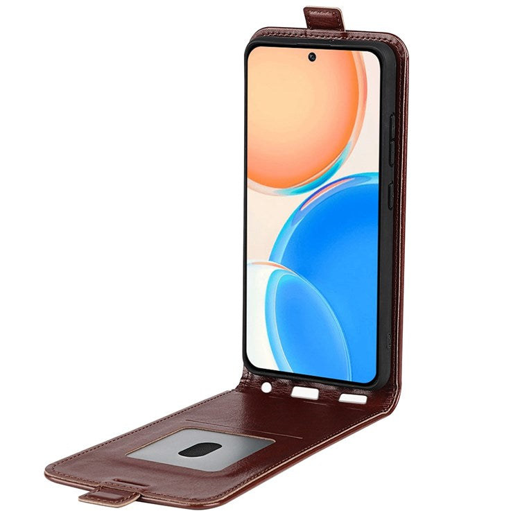 For Honor X8 4G Crazy Horse Texture Vertical Flip PU Leather Case Mobile Phone Shell with Card Holder - Brown