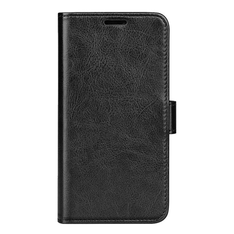 For Honor X8 4G Crazy Horse Texture Cell Phone Cover Folio Flip Leather Wallet Stand Protective Case - Black