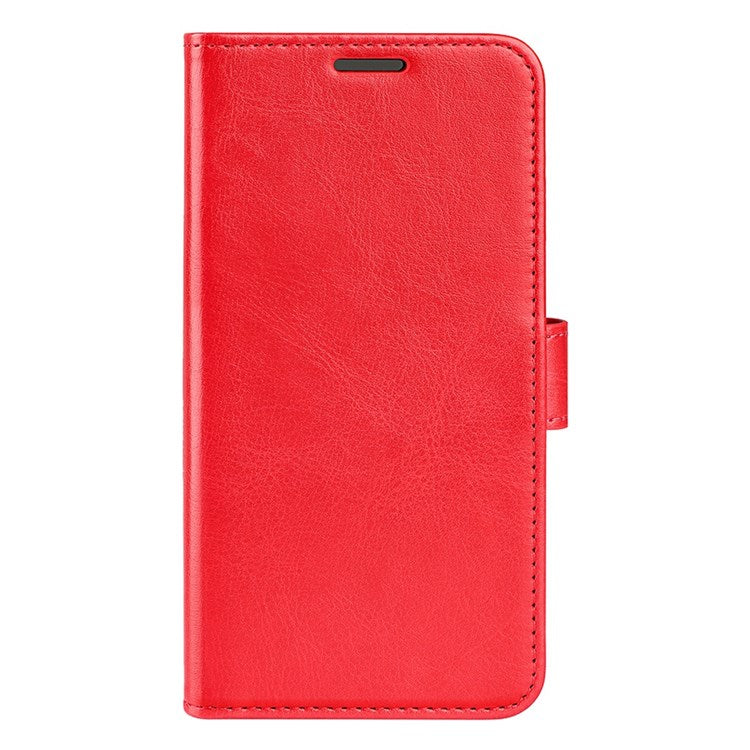 For Honor X7 Crazy Horse Texture Leather Phone Cover Folio Flip Stand Protective Case with Wallet - Red