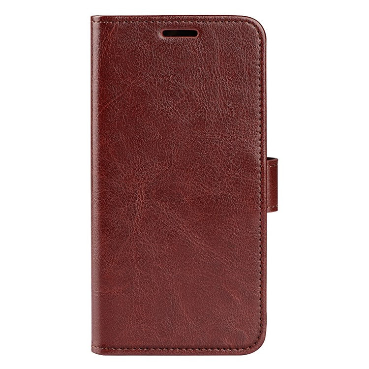 For Honor X7 Crazy Horse Texture Leather Phone Cover Folio Flip Stand Protective Case with Wallet - Brown