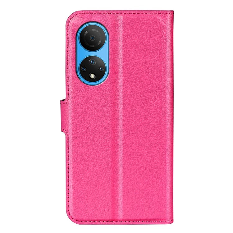 For Honor X7 Litchi Texture PU Leather Phone Full-protection Case Wallet Stand Function Shockproof Cover - Rose