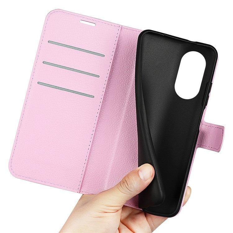 For Honor X7 Litchi Texture PU Leather Phone Full-protection Case Wallet Stand Function Shockproof Cover - Pink