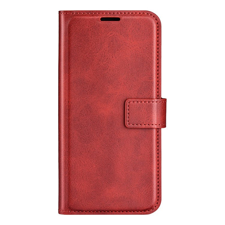 For Honor X7 Square Magnetic Clasp Textured PU Leather Cover Anti-drop Flip Stand Wallet Phone Case - Red