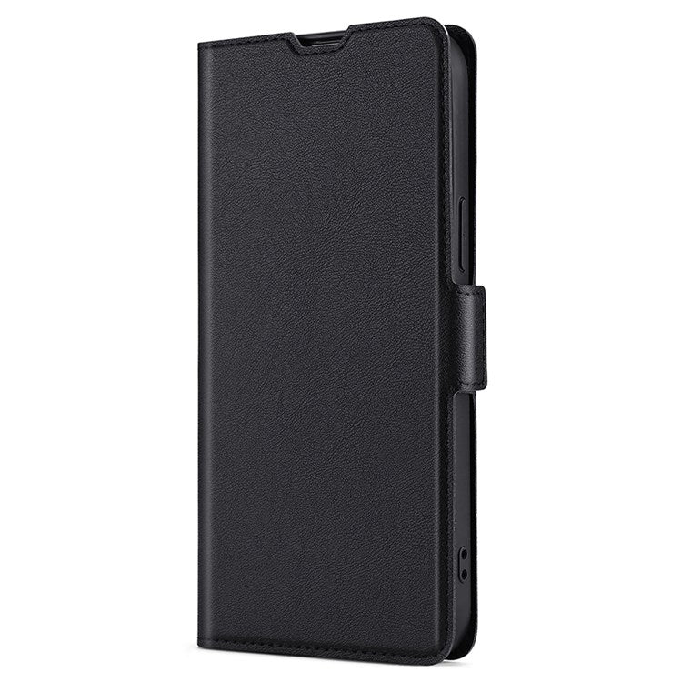 Ultra-thin PU Leather Case for Honor Magic4 Pro Shockproof Folio Flip Cover Side Magnetic Closure Stand Case with Card Holder - Black