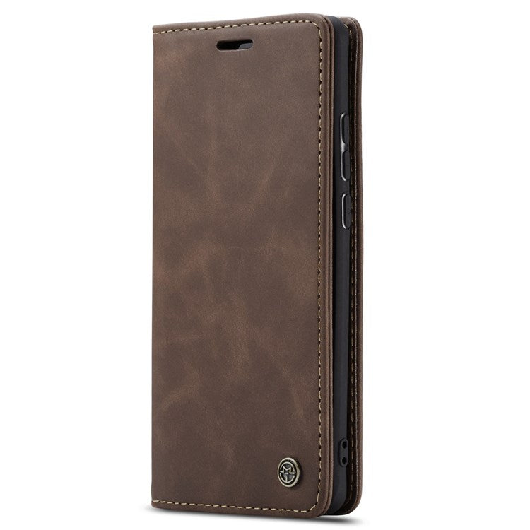 CASEME 013 Series Lightweight Mobile Phone Case Bag for Huawei P20 Lite (2018)/Nova 3e (China), Auto-absorbed PU Leather Wallet Foldable Stand Phone Cover - Coffee