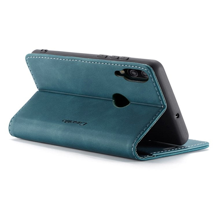 CASEME 013 Series Lightweight Mobile Phone Case Bag for Huawei P20 Lite (2018)/Nova 3e (China), Auto-absorbed PU Leather Wallet Foldable Stand Phone Cover - Blue