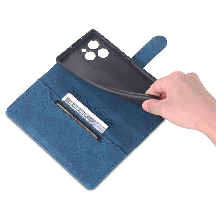 AZNS PU Leather Stand Cover for Honor 60 SE, Wallet Magnetic Clasp Phone Case - Blue