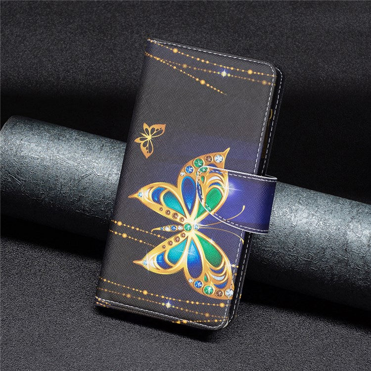 BF Pattern Printing Leather Series-4 for Honor 50/Huawei nova 9, 03 Pattern Printing Wallet Full Protection Zipper Pocket PU Leather Anti-fall Case Stand Shell - Jewelry Butterfly