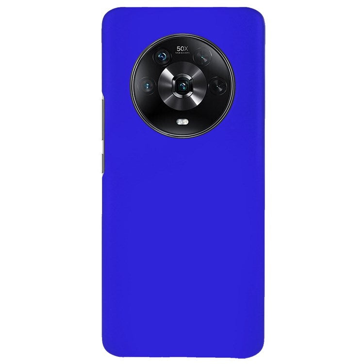For Honor Magic4 Glossy Surface Rubberized Finish Hard PC Back Case Anti-drop Phone Cover - Blue