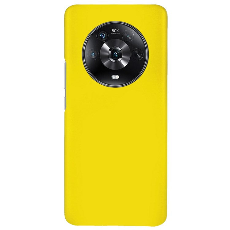 For Honor Magic4 Glossy Surface Rubberized Finish Hard PC Back Case Anti-drop Phone Cover - Yellow