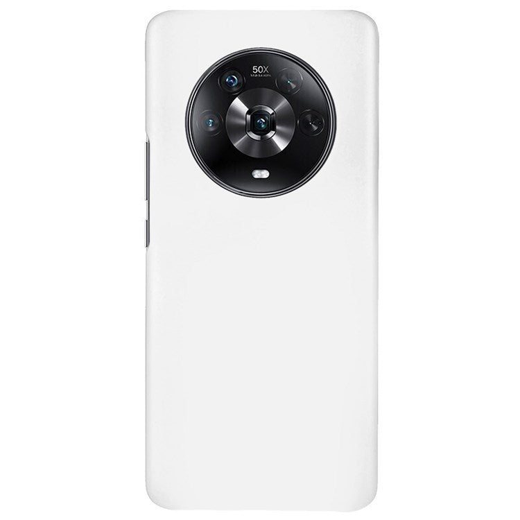 For Honor Magic4 Glossy Surface Rubberized Finish Hard PC Back Case Anti-drop Phone Cover - White