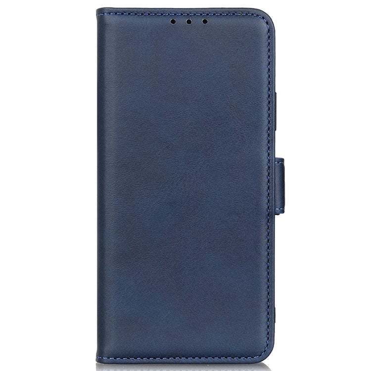 Textured PU Leather Phone Cover for Honor X7, Double Magnetic Clasp Foldable Stand Wallet Shell Protector - Blue