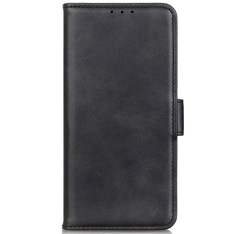 Textured PU Leather Phone Cover for Honor X7, Double Magnetic Clasp Foldable Stand Wallet Shell Protector - Black