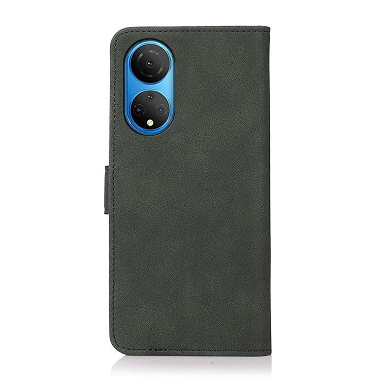 KHAZNEH Flip Phone Cover for Honor X7, Textured PU Leather Wallet Magnet Viewing Stand Function Cover - Green