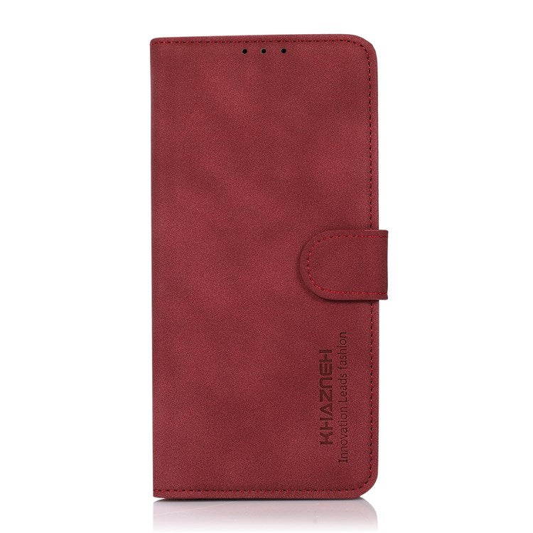 KHAZNEH Wallet Case for Honor X8 4G, Textured PU Leather Magnetic Closure Stand Shockproof Protective Flip Cover - Red