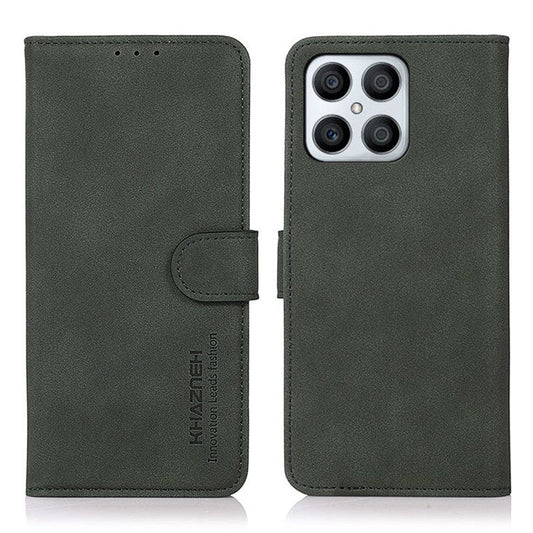 KHAZNEH Wallet Case for Honor X8 4G, Textured PU Leather Magnetic Closure Stand Shockproof Protective Flip Cover - Green