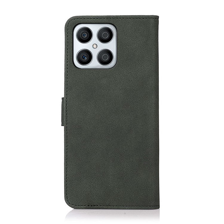 KHAZNEH Wallet Case for Honor X8 4G, Textured PU Leather Magnetic Closure Stand Shockproof Protective Flip Cover - Green