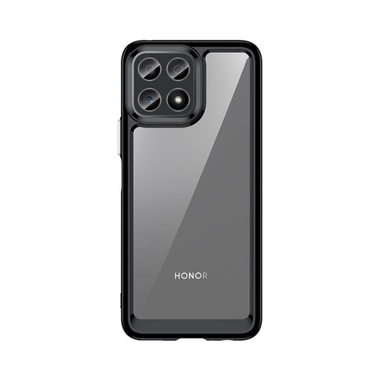 For Honor X30i / X8 4G / Play6T Pro Independent Buttons Phone Shell Shockproof TPU+Acrylic Hybrid Case - Black