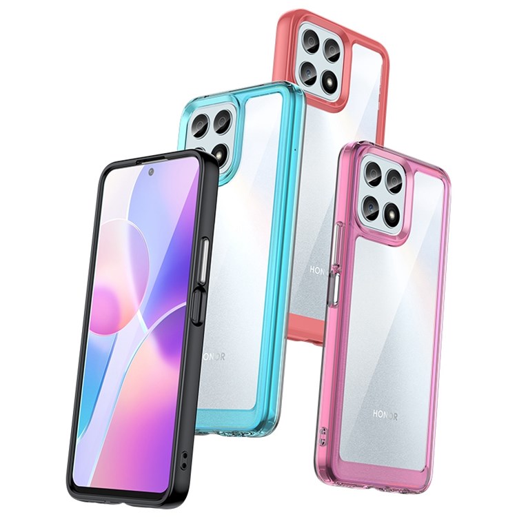 For Honor X30i / X8 4G / Play6T Pro Independent Buttons Phone Shell Shockproof TPU+Acrylic Hybrid Case - Baby Blue