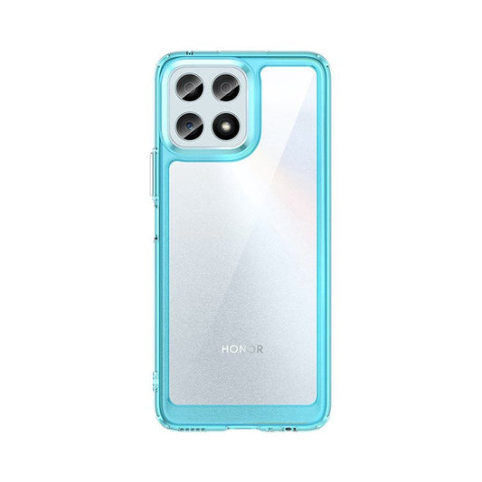 For Honor X30i / X8 4G / Play6T Pro Independent Buttons Phone Shell Shockproof TPU+Acrylic Hybrid Case - Transparent Blue