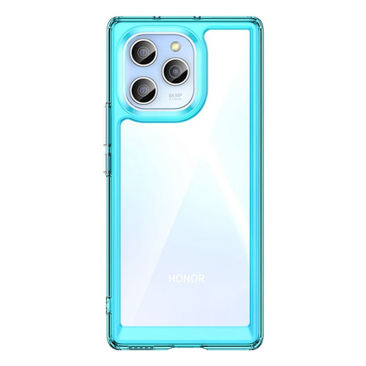 For Honor 60 SE TPU + Acrylic Hybrid Case Independent PC Buttons Anti-scratch Anti-fall Cell Phone Shell - Transparent Blue